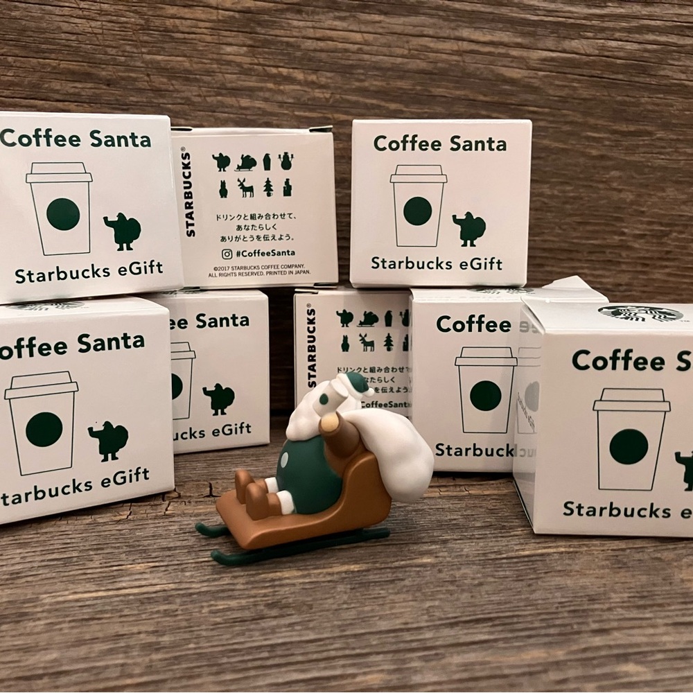 Starbucks 2017 JAPAN Christmas Coffee Santa eGift Figures HTF - Picture 2 of 16
